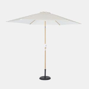 Guarda-sol retangular mastro efeito madeira, 3x3m Riscas bege - 293x293x250 cm