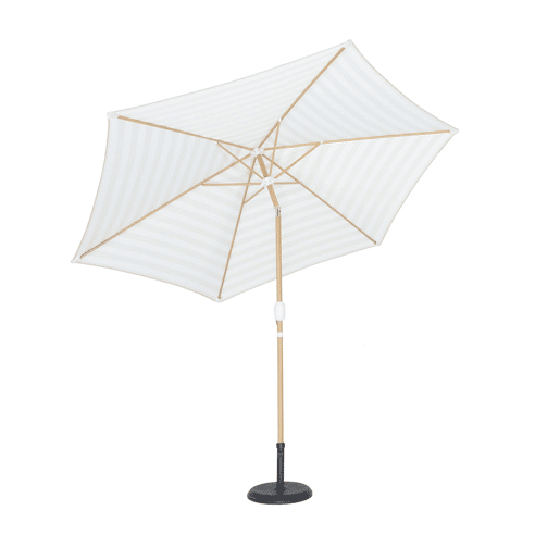 Guarda-sol retangular mastro efeito madeira, 3x3m Riscas bege - 293x293x250 cm