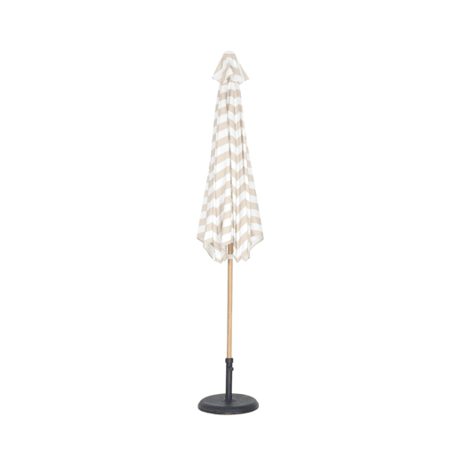 Guarda-sol retangular mastro efeito madeira, 3x3m Riscas bege - 293x293x250 cm