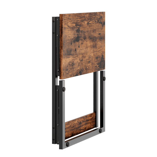Mesa auxiliar dobrável C 60x37x71 cm - metal, pernas ajustáveis, multiuso - castanho