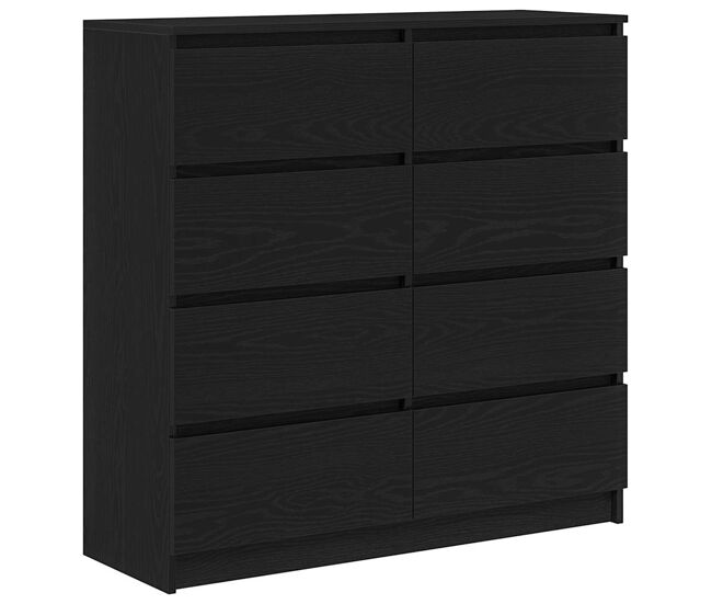 Aparador - mueble de almacenamiento de madera de roble negro 100x35x99 cm es3820