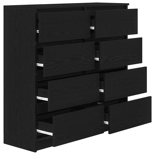 Aparador - Bufete - Móvei de apoio 100x35x99 cm derivados de madeira carvalho preto pt3820