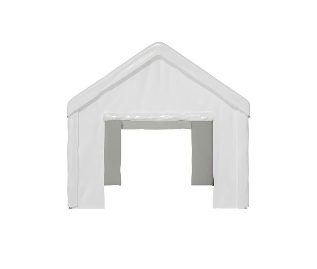 Carpa garaje 3x6m - doble puerta enrollable, techo y laterales desmontables - blanco