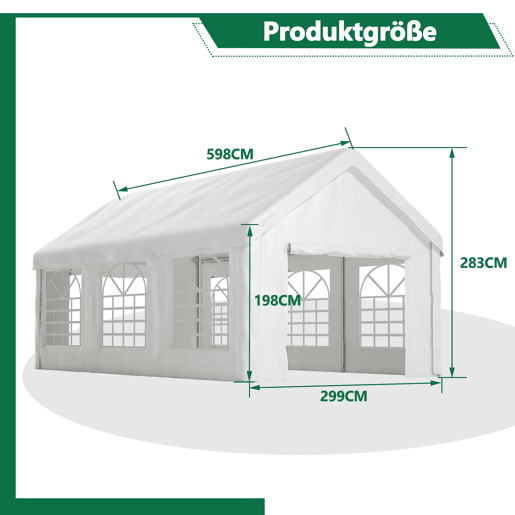 Tenda garagem 3x6m - porta dupla enrolável, teto e laterais removíveis - branco