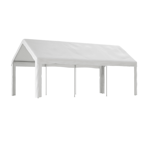 Tenda garagem 3x6m - porta dupla enrolável, teto e laterais removíveis - branco