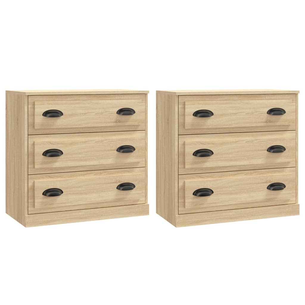 Aparador - Mueble de almacenamiento 2 uds 70 Madera Clara