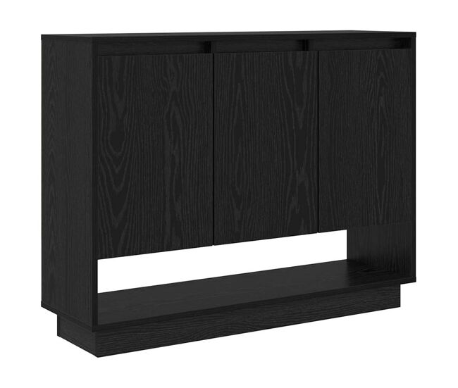 Aparador - mueble de almacenamiento roble negro 97 x 29 x 75 cm madera de ingeniería es5032