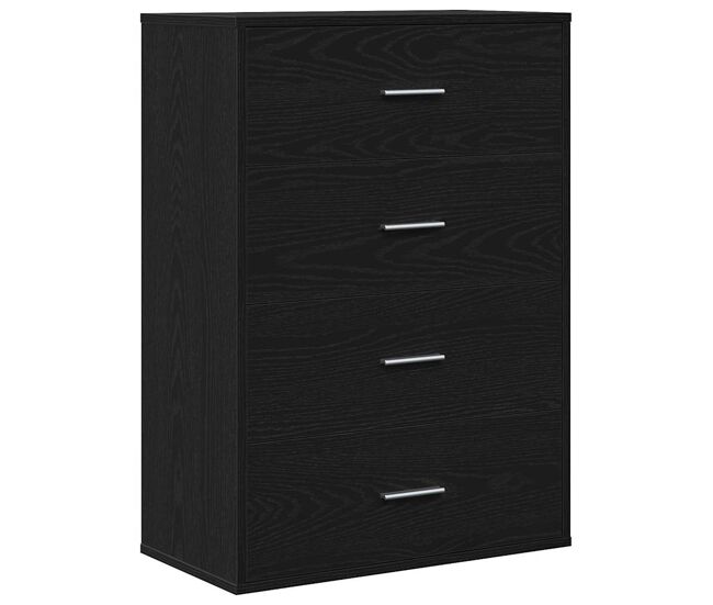 Aparador - mueble de almacenamiento roble negro 60 x 31 x 84 cm madera de ingeniería es4986