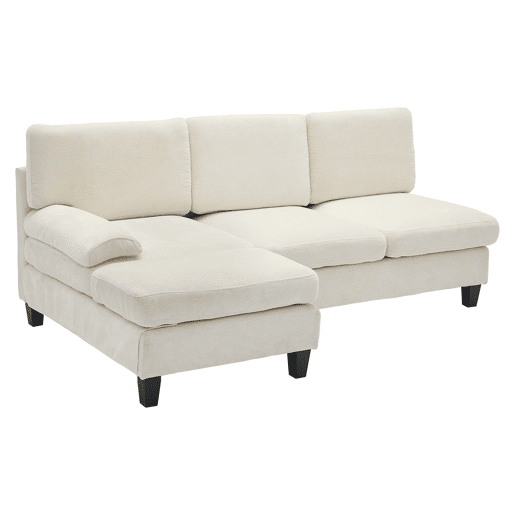 Sofá de 3 lugares 194x118x81 cm - Lateral, cama, linho, sala e quarto - Bege