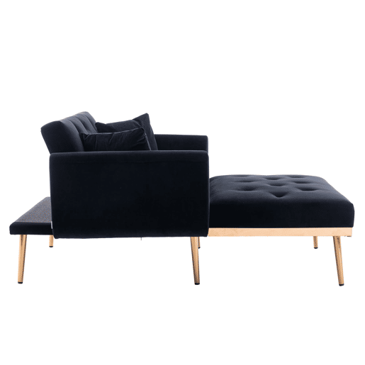 Poltrona reclinável individual - encosto ajustável e dobrável - preto