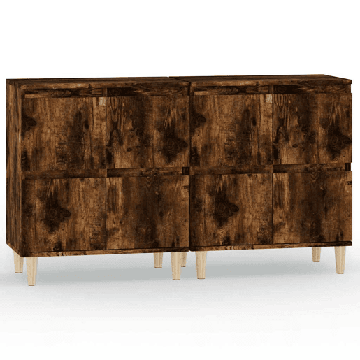 Aparadores - Bufetes - Móveis de apoio 2 pcs 60x35x70 cm derivados madeira carvalho fumado pt5156