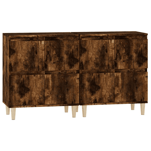 Aparadores - Bufetes - Móveis de apoio 2 pcs 60x35x70 cm derivados madeira carvalho fumado pt5156