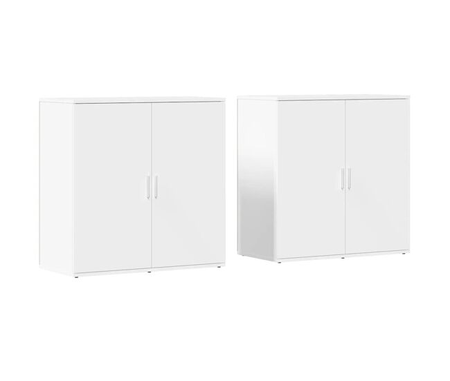 Aparador - muebles de almacenamiento 2 unidades madera de ingeniería blanco 79x38x80 cm es5265