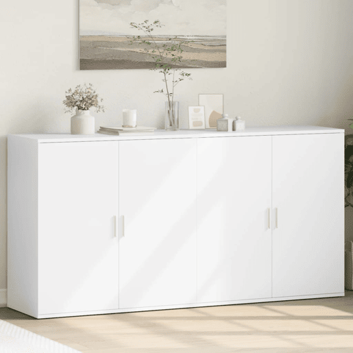 Aparadores - Bufetes - Móveis de apoio 2 pcs 79x38x80 cm derivados de madeira branco pt5265