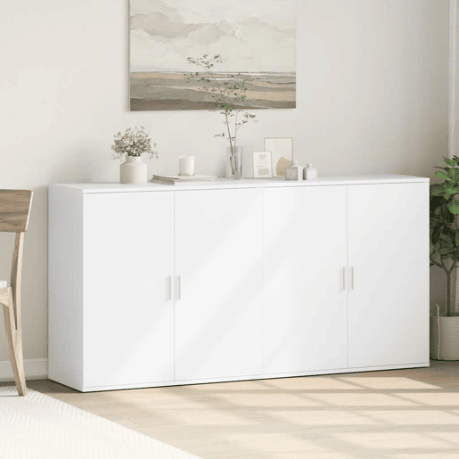 Aparadores - Bufetes - Móveis de apoio 2 pcs 79x38x80 cm derivados de madeira branco pt5265
