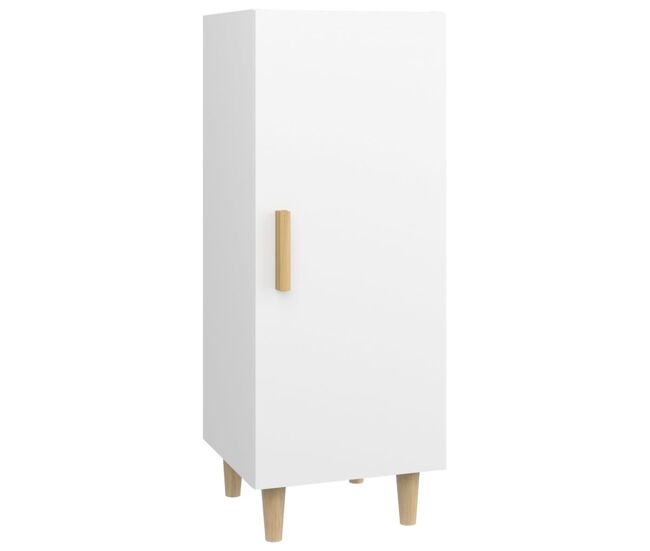 Aparador - mueble de almacenamiento de madera contrachapada blanco 34,5x34x90 cm es2458