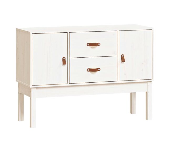 Aparador - mueble de almacenamiento madera maciza de pino blanco 110x40x78 cm es4648