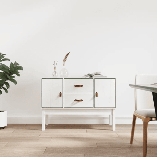 Aparador - Bufete - Móvei de apoio 110x40x78 cm madeira de pinho maciça branco pt4648