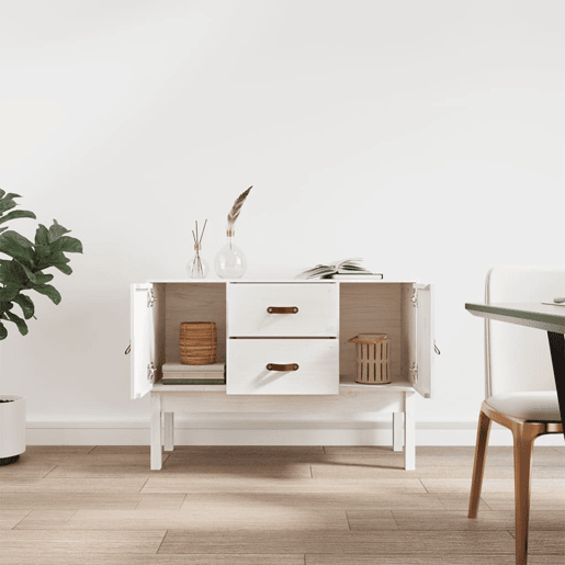 Aparador - Bufete - Móvei de apoio 110x40x78 cm madeira de pinho maciça branco pt4648