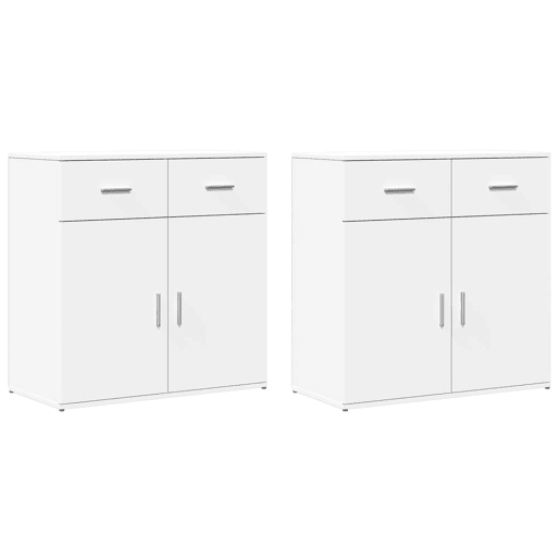 Aparadores - Bufetes - Móveis de apoio 2 pcs 79x38x80 cm derivados de madeira branco pt5266