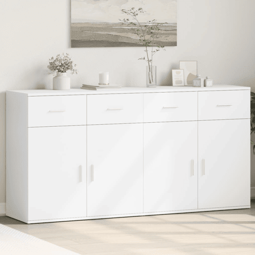 Aparadores - Bufetes - Móveis de apoio 2 pcs 79x38x80 cm derivados de madeira branco pt5266