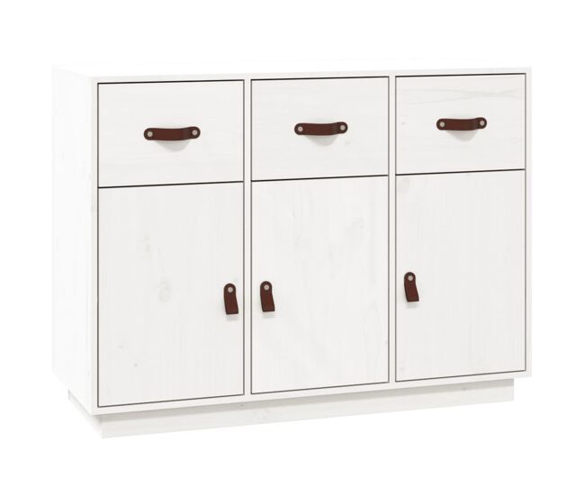 Aparador - mueble de almacenamiento madera maciza de pino blanco 100x40x75 cm es4647