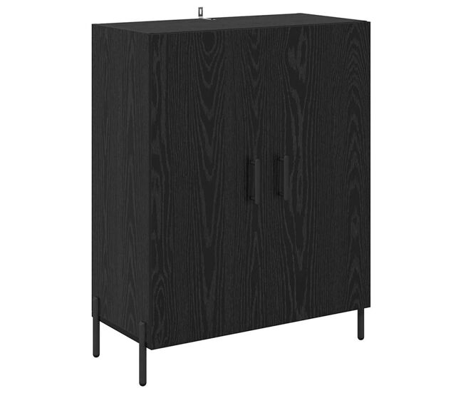 Aparador - mueble de almacenamiento roble negro 69,5 x 34 x 90 cm madera de ingeniería es5003