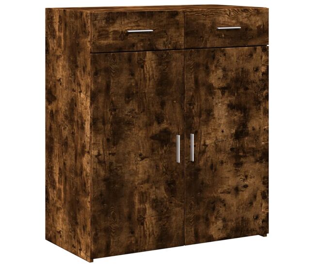 Aparador - mueble de almacenamiento de madera de ingeniería roble ahumado 80x42,5x93 cm es3642