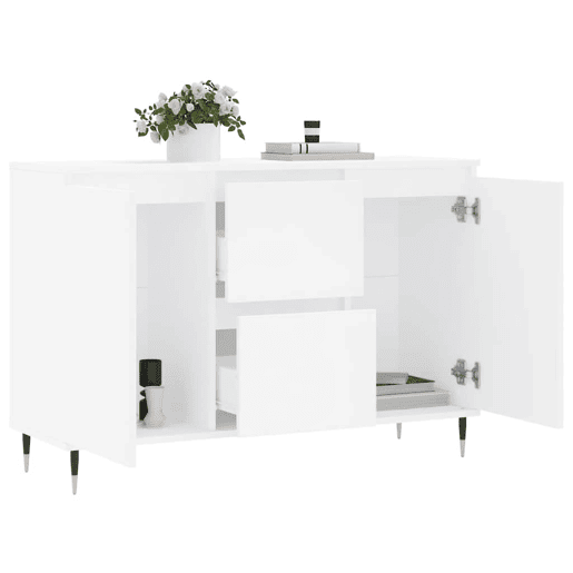 Aparador - Bufete - Móvei de apoio 101,5x35x70 cm derivados de madeira branco pt3136