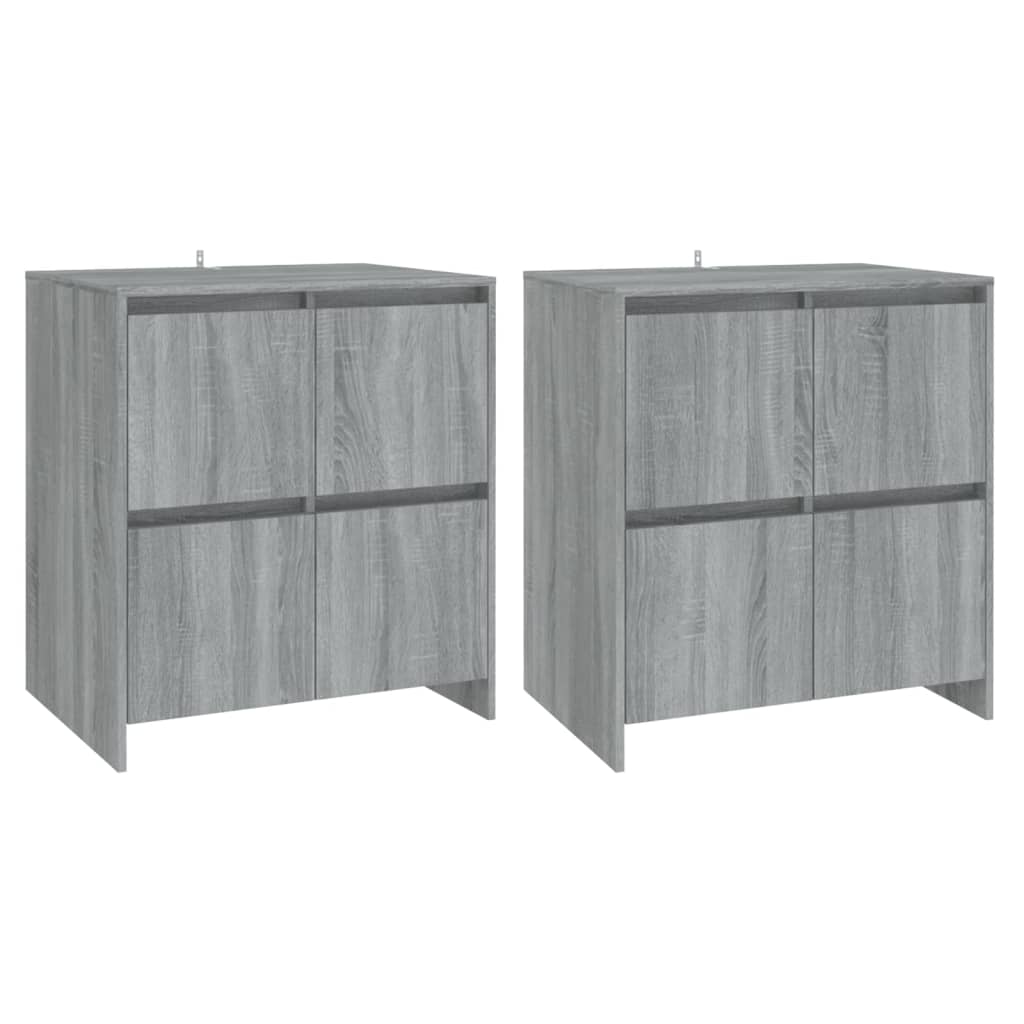 Aparador - Mueble de almacenamiento 2 uds 70 Roble/ Gris