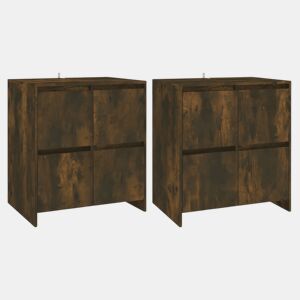 Aparadores - Bufetes - Móveis de apoio 2 pcs derivados de madeira carvalho fumado pt5223