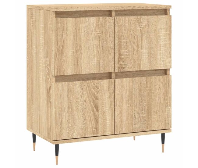 Aparador - mueble de almacenamiento de madera contrachapada roble sonoma 60x35x70 cm es3083