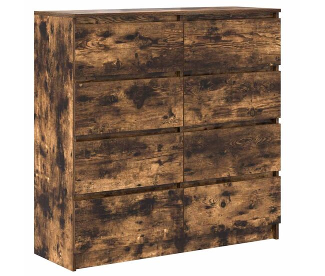 Aparador - mueble de almacenamiento roble ahumado 100x35x99 cm madera de ingeniería es4841