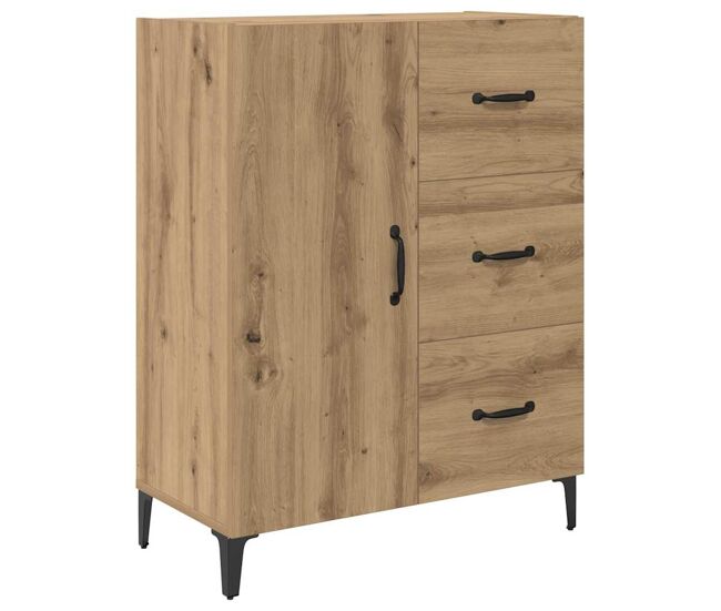 Aparador - mueble de almacenamiento roble artesanal 69,5 x 34 x 90 cm madera de ingeniería es4907
