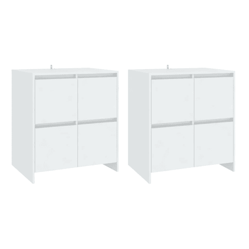 Aparadores - Bufetes - Móveis de apoio 2 pcs 70x41x75 cm derivados de madeira branco pt5261