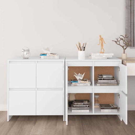 Aparadores - Bufetes - Móveis de apoio 2 pcs 70x41x75 cm derivados de madeira branco pt5261