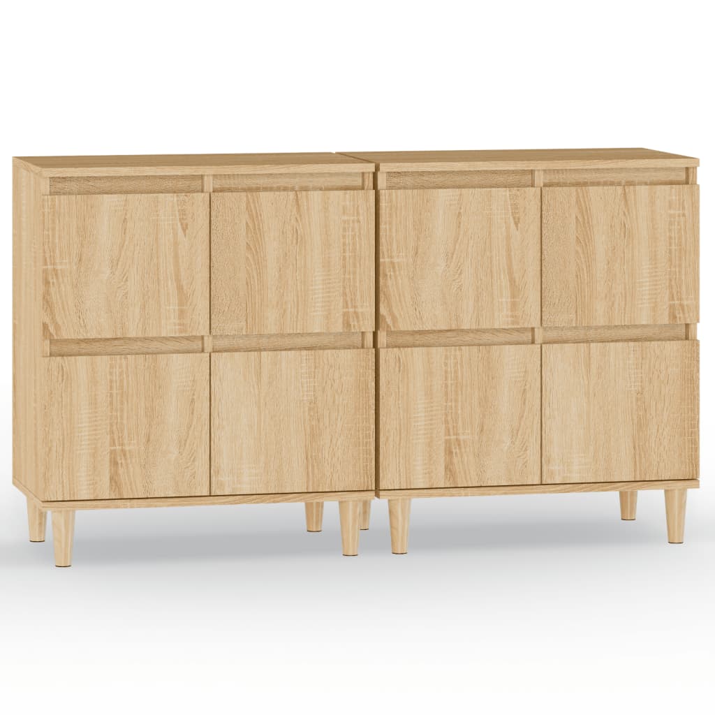 Aparador - Mueble de almacenamiento 2 uds 60 Madera Clara
