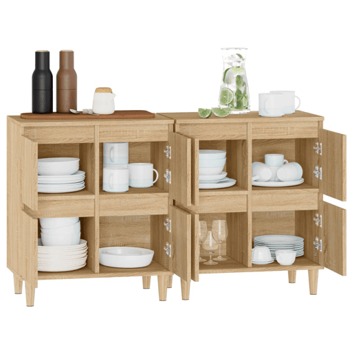 Aparadores - Bufetes - Móveis de apoio 2 pcs 60x35x70 cm derivados madeira carvalho sonoma pt5167