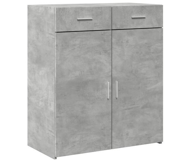 Aparador - mueble de almacenamiento de madera contrachapada gris hormigón 80x42,5x93 cm es2848