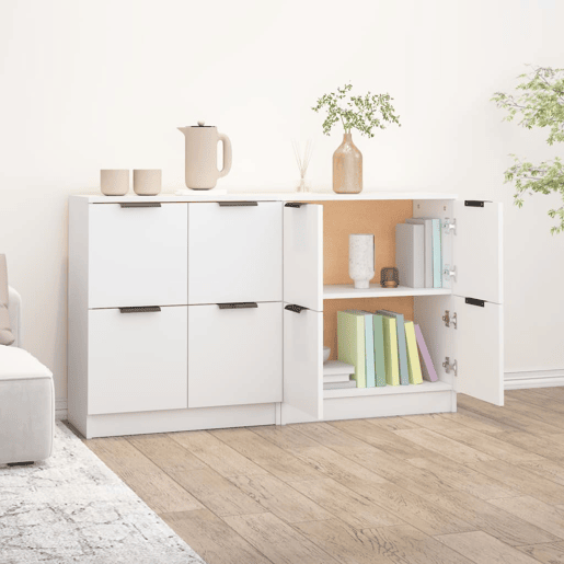 Aparadores - Bufetes - Móveis de apoio 2 pcs 60x30x70 cm derivados de madeira branco pt5260