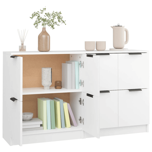 Aparadores - Bufetes - Móveis de apoio 2 pcs 60x30x70 cm derivados de madeira branco pt5260