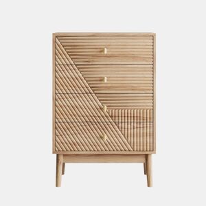 Cômoda com 4 gavetas - Armário moderno de madeira para sala, quarto e corredor - Carvalho