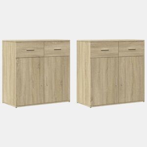 Aparadores - Bufetes - Móveis de apoio 2 pcs 79x38x80 cm derivados madeira carvalho sonoma pt5234