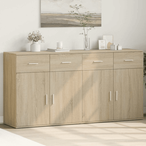 Aparadores - Bufetes - Móveis de apoio 2 pcs 79x38x80 cm derivados madeira carvalho sonoma pt5234