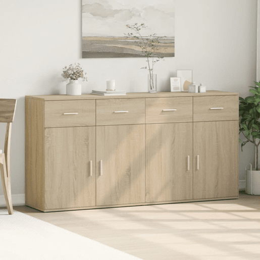 Aparadores - Bufetes - Móveis de apoio 2 pcs 79x38x80 cm derivados madeira carvalho sonoma pt5234