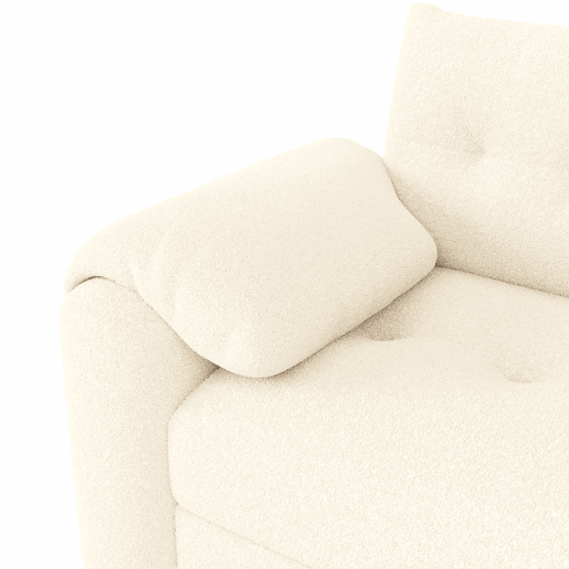 Sofá de 2 lugares - modular, com arrumação, apoio para a cabeça e mesa auxiliar integrada - Bege Sofá de 2 lugares - modular, com arrumação, apoio para a cabeça e mesa auxiliar integrada - Bege