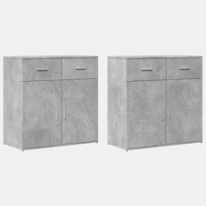 Aparadores - Bufetes - Móveis de apoio 2 pcs 79x38x80 cm derivados madeira cinzento cimento pt5191
