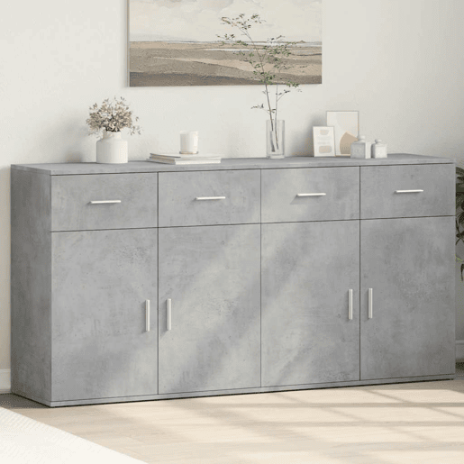 Aparadores - Bufetes - Móveis de apoio 2 pcs 79x38x80 cm derivados madeira cinzento cimento pt5191