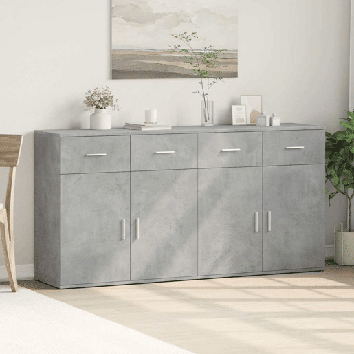 Aparadores - Bufetes - Móveis de apoio 2 pcs 79x38x80 cm derivados madeira cinzento cimento pt5191