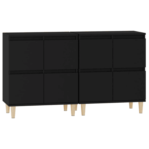 Aparadores - Bufetes - Móveis de apoio 2 pcs 60x35x70 cm derivados de madeira preto pt5145